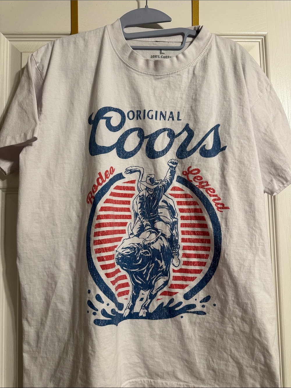 Original Coors White Graphic T-Shirt - Rodeo Design